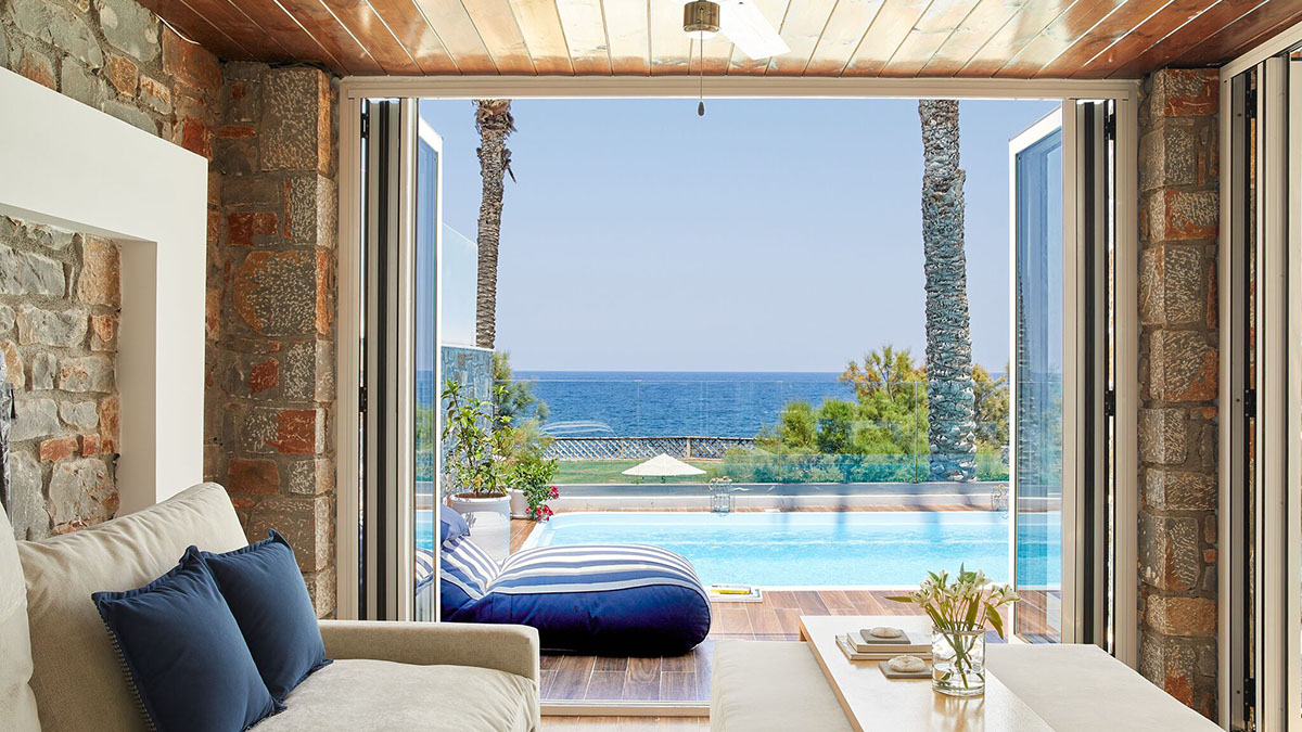 beachfront island suite with private pool